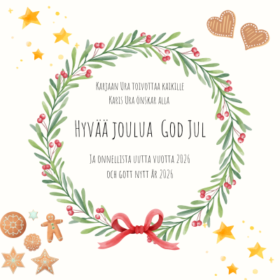 Karjaan Ura toivottaa kaikille Hyvää joulua 2025