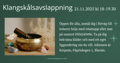 Klanhskålsavslappning 21.11.2025